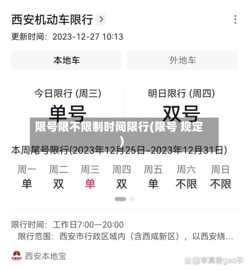 限号限不限制时间限行(限号 规定)