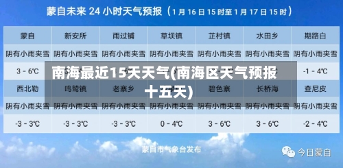 南海最近15天天气(南海区天气预报十五天)