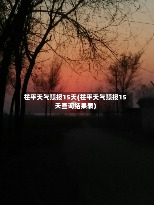 茌平天气预报15天(茌平天气预报15天查询结果表)