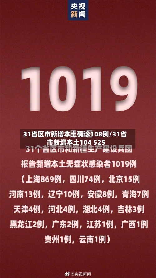 31省区市新增本土确诊108例/31省市新增本土104 525