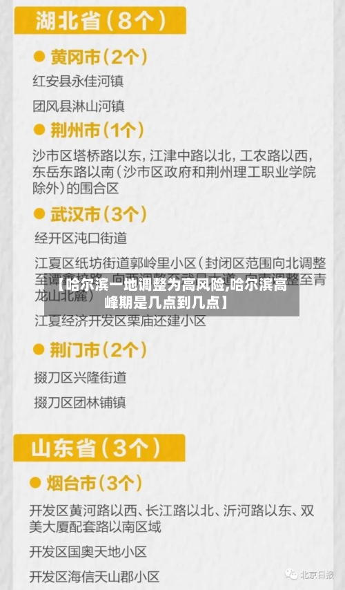 【哈尔滨一地调整为高风险,哈尔滨高峰期是几点到几点】