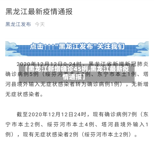 【黑龙江新增确诊45例,黑龙江最新疫情通报】