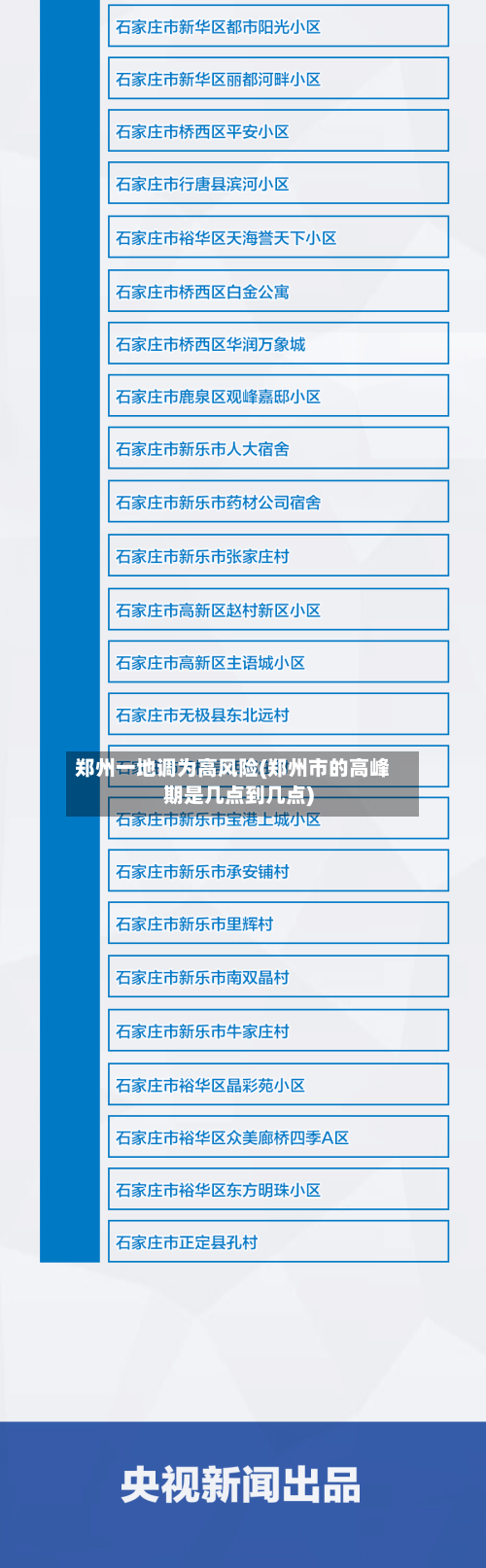 郑州一地调为高风险(郑州市的高峰期是几点到几点)