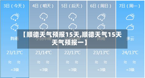 【顺德天气预报15天,顺德天气15天天气预报一】