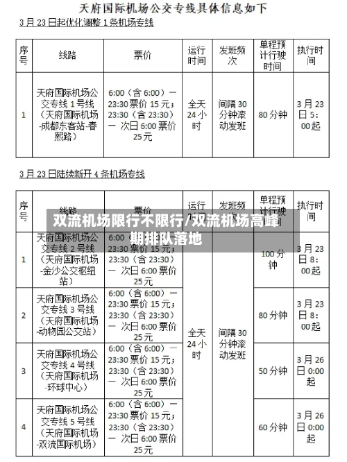 双流机场限行不限行/双流机场高峰期排队落地