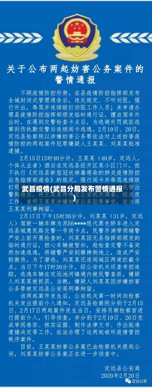 武昌疫情(武昌分局发布警情通报)