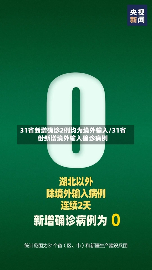 31省新增确诊2例均为境外输入/31省份新增境外输入确诊病例