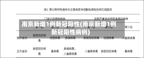 南京新增1例新冠阳性(南京新增1例新冠阳性病例)