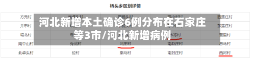 河北新增本土确诊6例分布在石家庄等3市/河北新增病例
