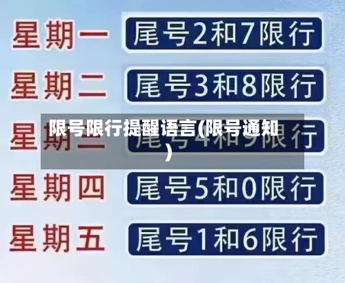 限号限行提醒语言(限号通知)