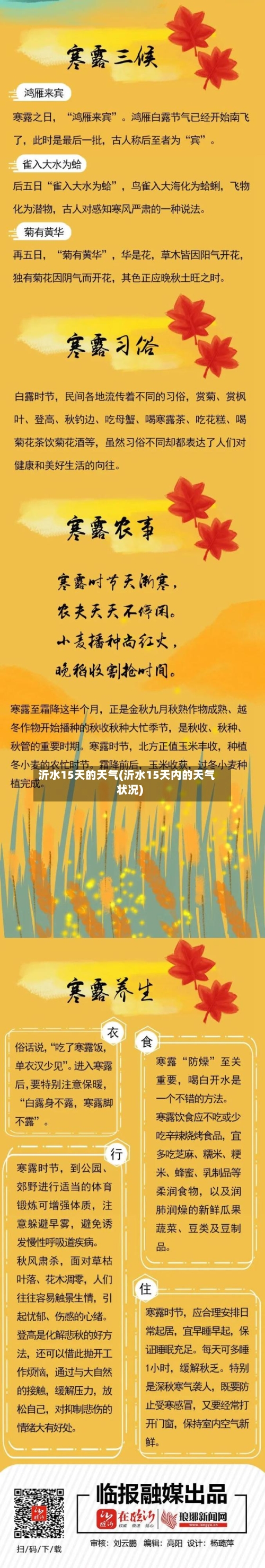 沂水15天的天气(沂水15天内的天气状况)