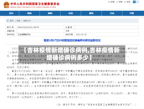 【吉林疫情新增确诊病例,吉林疫情新增确诊病例多少】