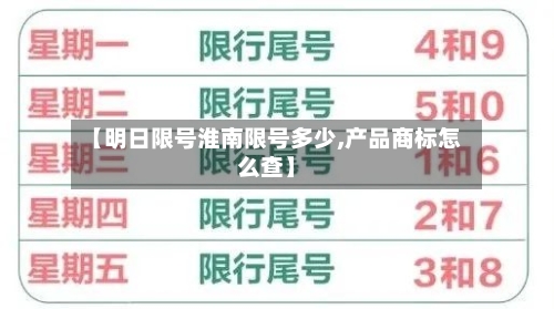 【明日限号淮南限号多少,产品商标怎么查】