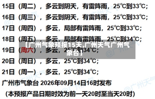 【广州气象预报15天,广州天气广州气象台】