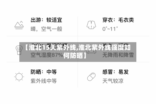 【淮北15天紫外线,淮北紫外线强度如何防晒】