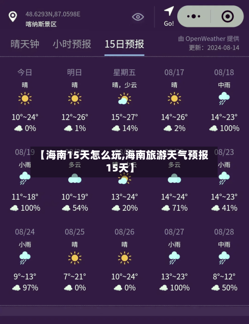【海南15天怎么玩,海南旅游天气预报15天】
