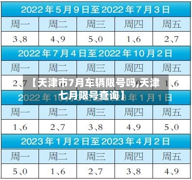 【天津市7月车辆限号吗,天津七月限号查询】