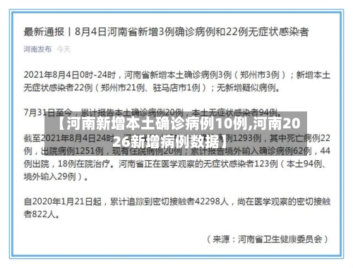 【河南新增本土确诊病例10例,河南2026新增病例数据】