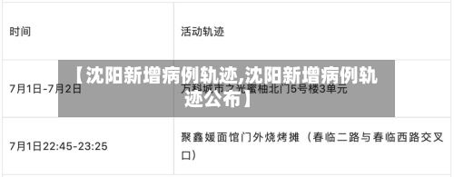 【沈阳新增病例轨迹,沈阳新增病例轨迹公布】