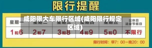 咸阳限大车限行区域(咸阳限行规定区域)